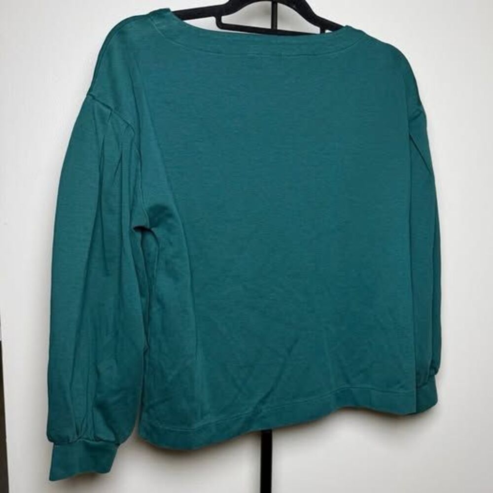 Teal Boatneck Balloon Sleve Shirt Banana Republic Size Small - Picture 3 of 3
